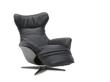 ILIA - Recliner leather armchair with footstool by Natuzzi Italia - view 2